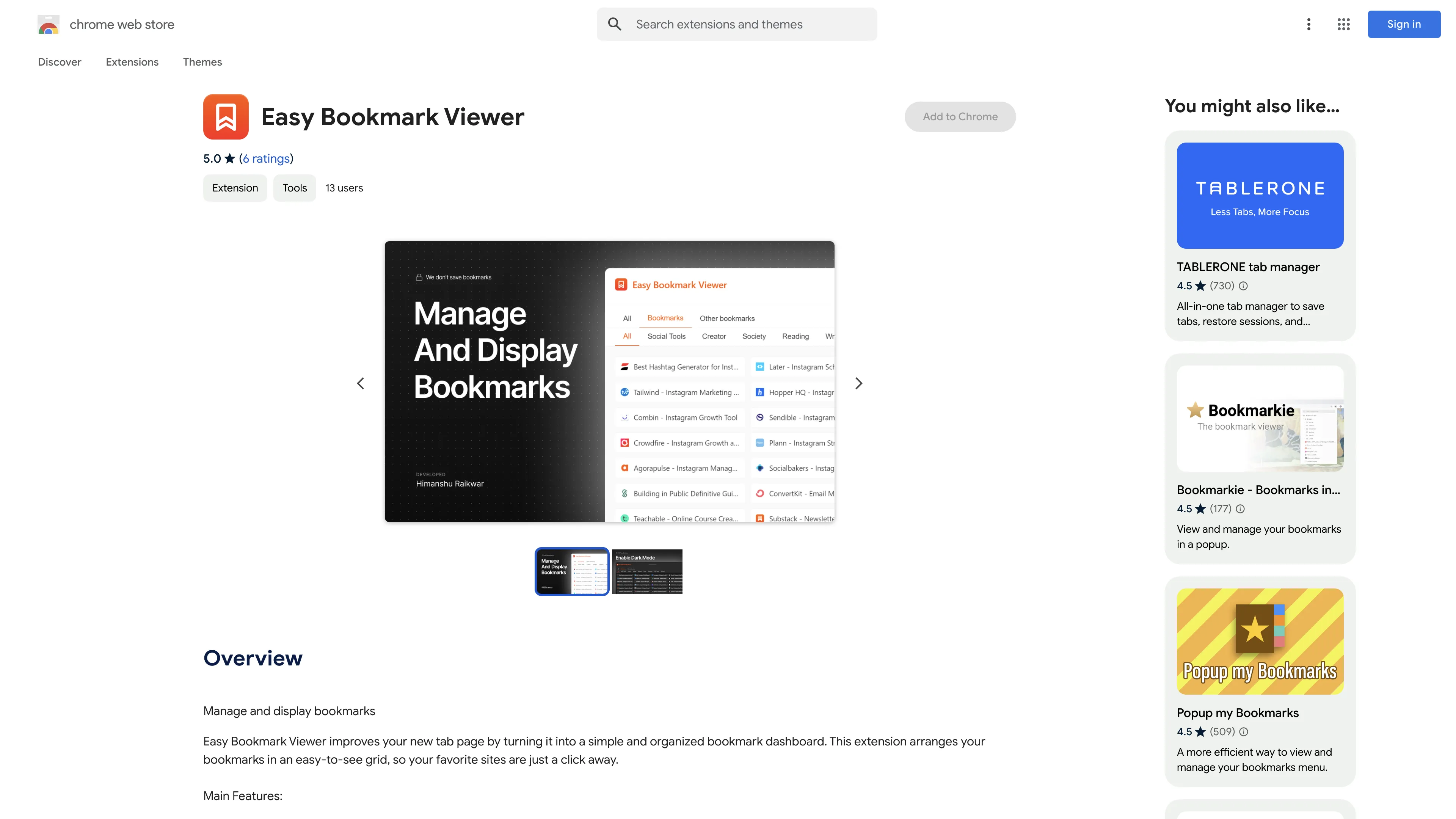 Easy Bookmark Viewer