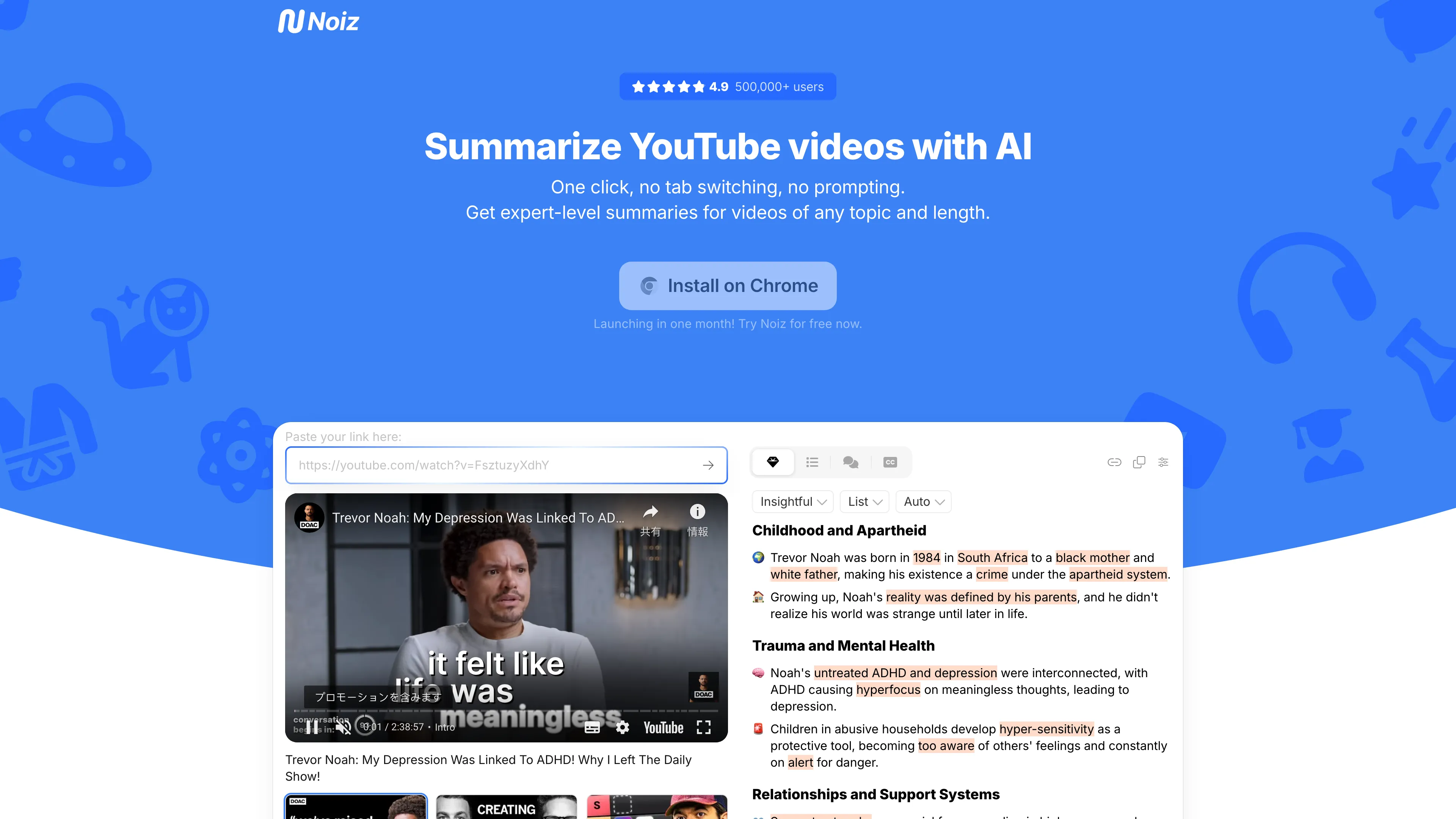 Noiz-YouTube Video Summarizer