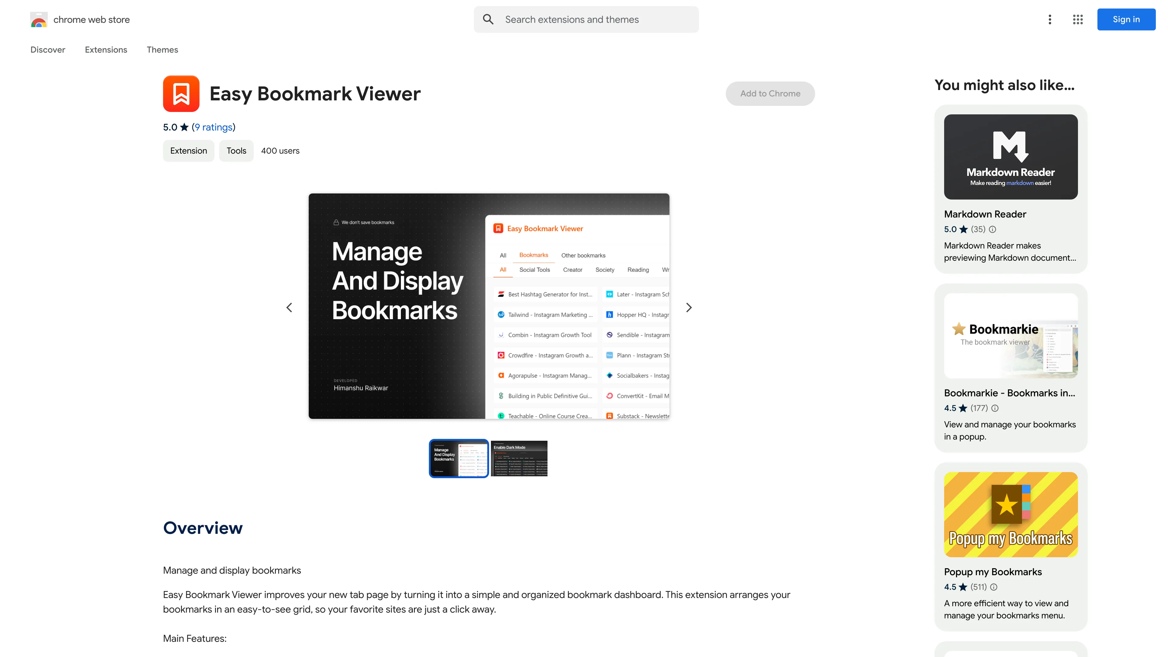 Easy Bookmark Viewer