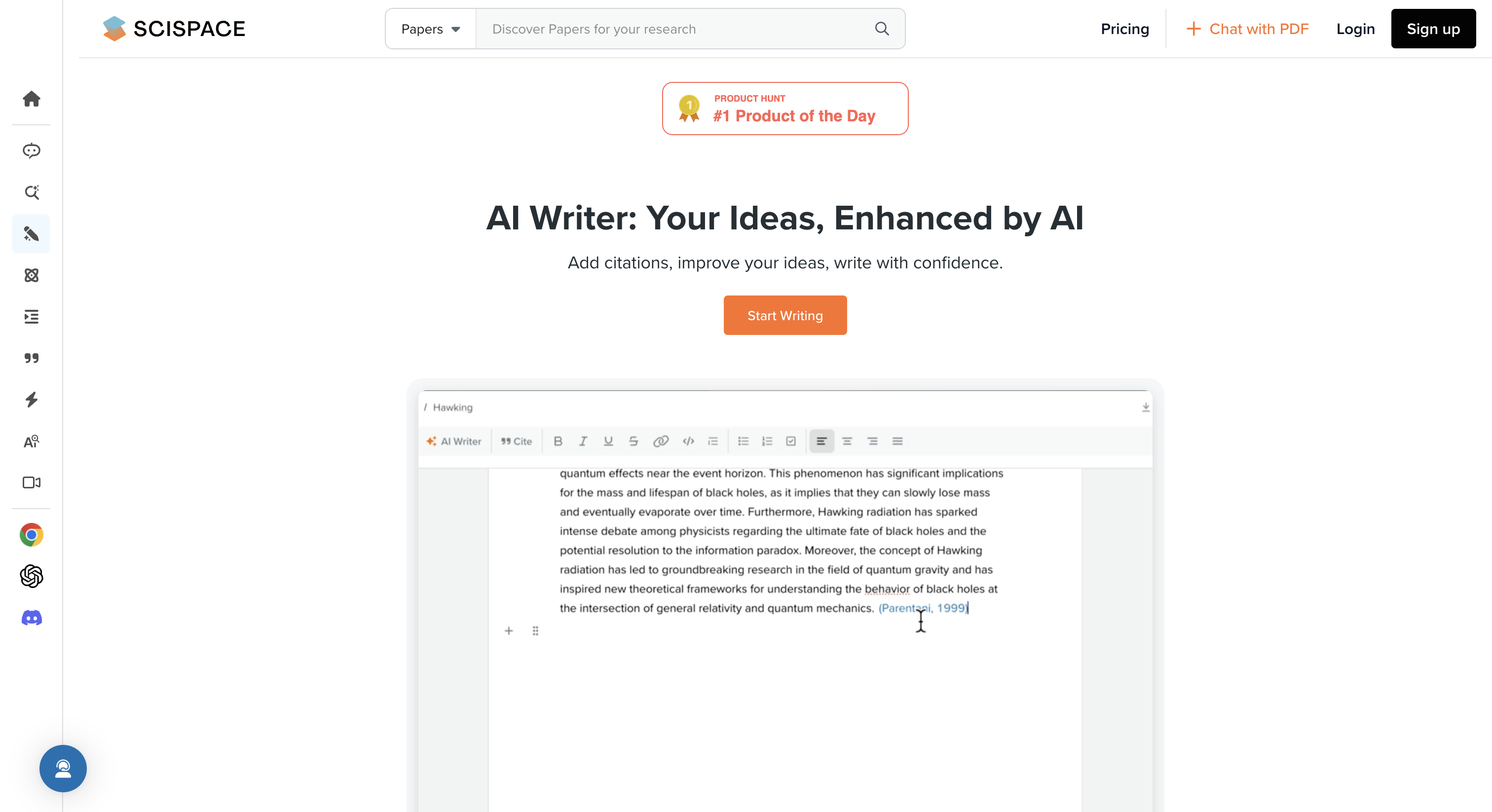 SciSpace AI Academic Writer