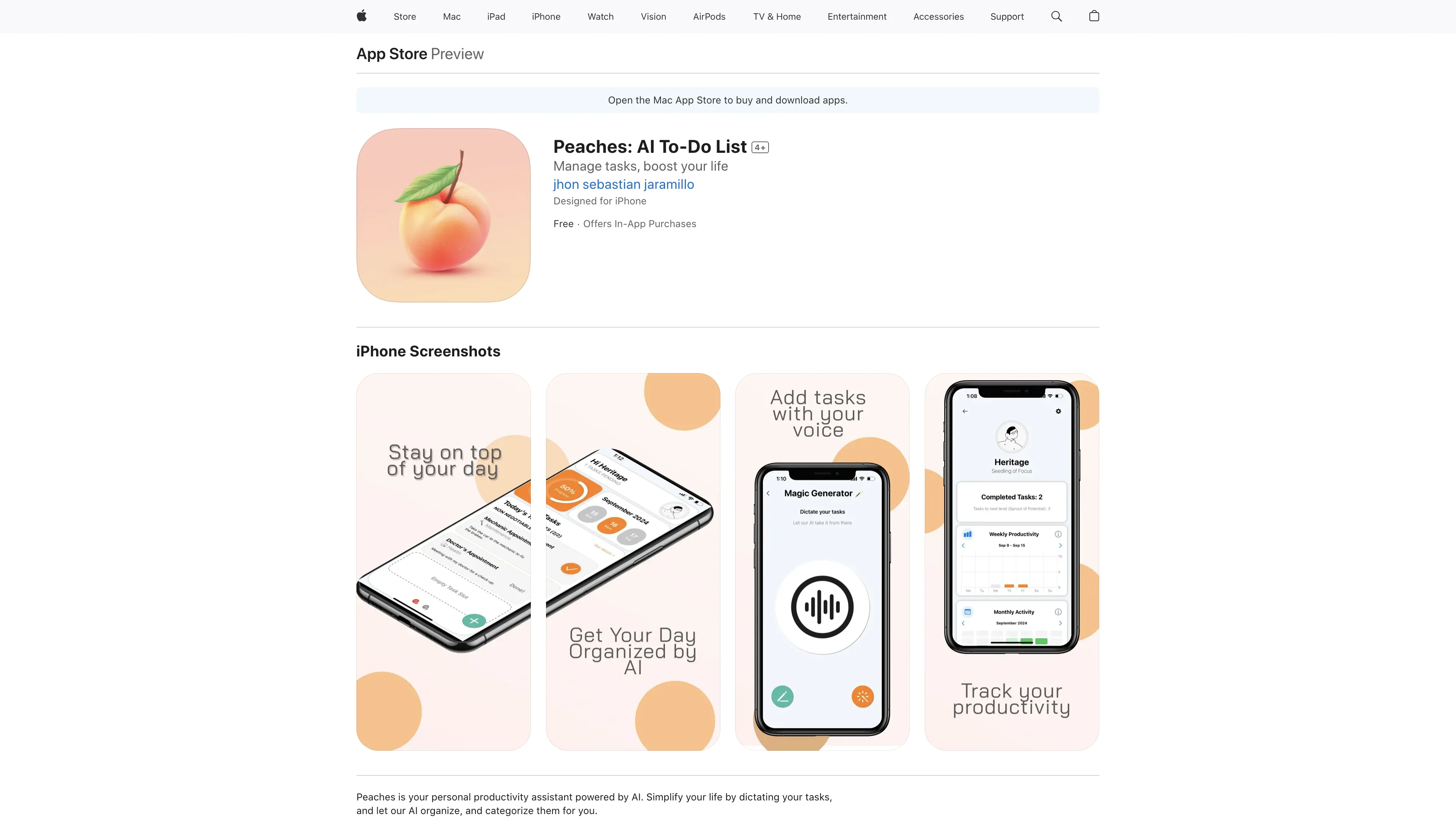 Peaches: AI To-Do List